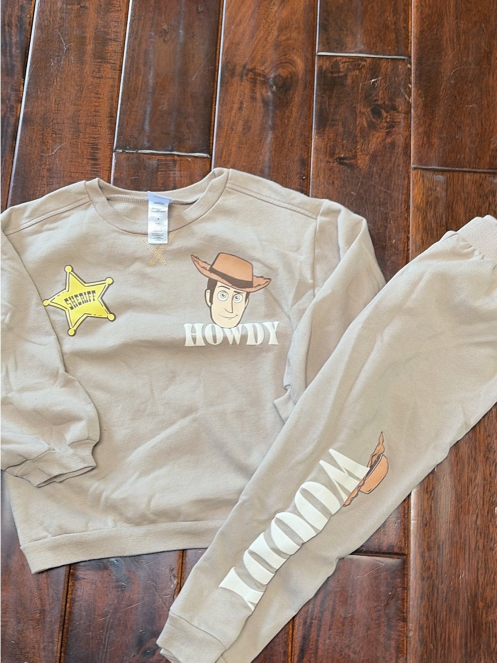 Disney Tan 'Howdy' Sheriff Sweatshirt & Joggers Set